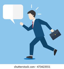 Business illustration. Late for a meeting