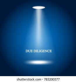 Business Illustration. The Light From The Lamp With The Inscription:due Diligence