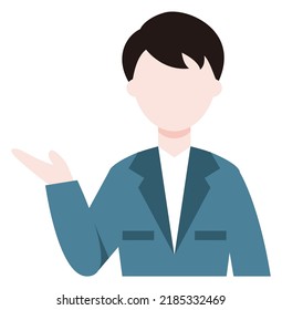Business illustration of a person who guides