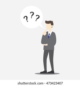 Business illustration. Questioning, contemplation,thinking.