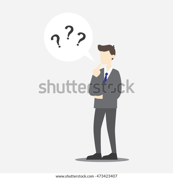 Business Illustration Questioning Contemplationthinking Stock Vector ...