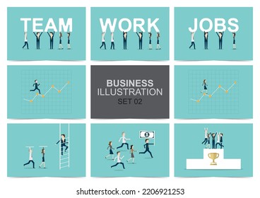 Business Illustration Set 02, Vector illustration design concept in flat style