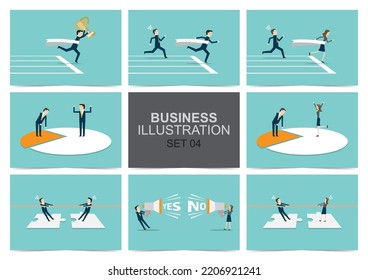 Business Illustration Set 04, Vector illustration design concept in flat style