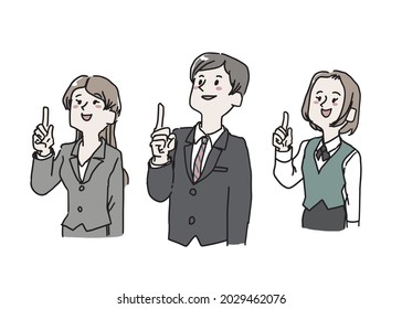 Business illustration set pointing up