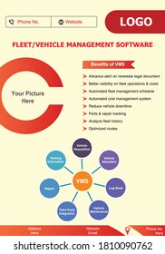 Business illustration showing the concept of fleet/vehicle Management Leaflet or Brochure