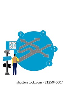concepto de solución de ilustración de negocio, encontrar una salida, concepto de solución de problemas,