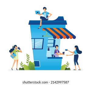 Business illustration of Support SME entrepreneurs to continue and survive in a sustainable populist small-scale economy. Landing page, web, website, banner, ads, card, apps, brochure, flyer