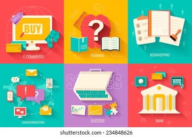  business illustration with text field tamplate for you design. Vector web and mobile application concept