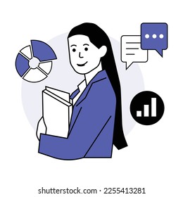 Business illustration trendy style vector