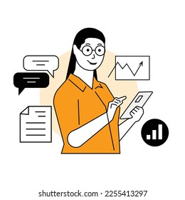 Business illustration trendy style vector
