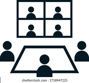 Business illustration of video conferencing.