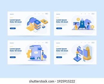 Business illustration web header vector pack
