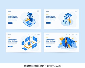 Business illustration web header vector pack