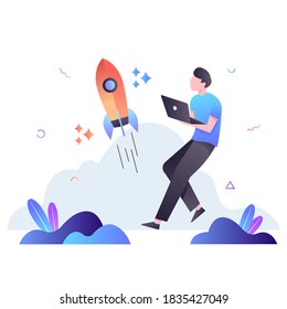 Business illustration, work illustration, analytics, strategy, business planing, business success. Vector illustration