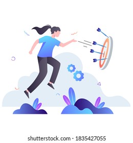 Business illustration, work illustration, analytics, strategy, business planing, business success. Vector illustration