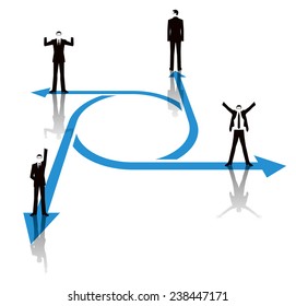 Business image of businessman with arrow