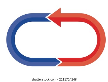 Business image infographics 2-split oval-shaped arrow 3D white background