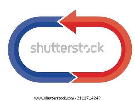 Business image infographics 2-split oval-shaped arrow 3D white background