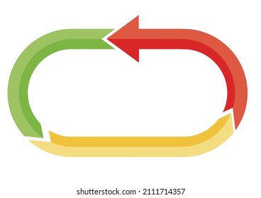 Business image infographics 3-split oval-shaped arrow 3D white background