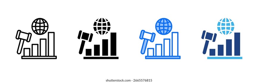 Business Impact icon set multiple style collection