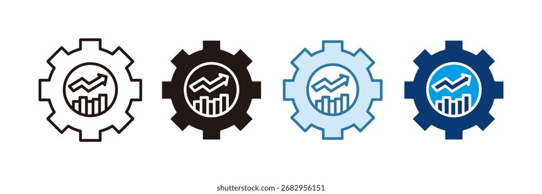 Conjunto de iconos de impacto empresarial Colección de estilos múltiples
