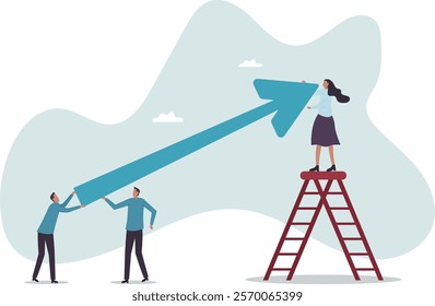 Business improvement or development plan to grow profit, team and community to help improve process for success .business concept.flat character.
