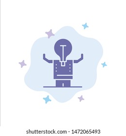 Business, Improvement, Man, Person, Potential Blue Icon on Abstract Cloud Background