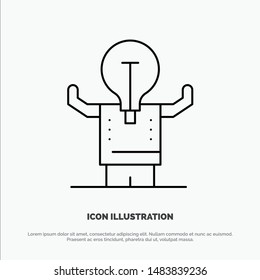 Business, Improvement, Man, Person, Potential Line Icon Vector
