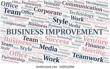 Business Improvement word cloud. Collage made with text only.