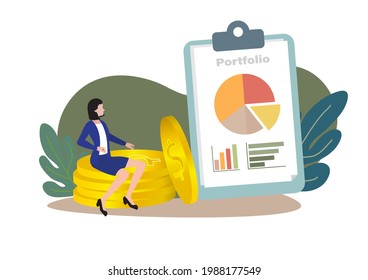 Business income dashboard concept in flat design style