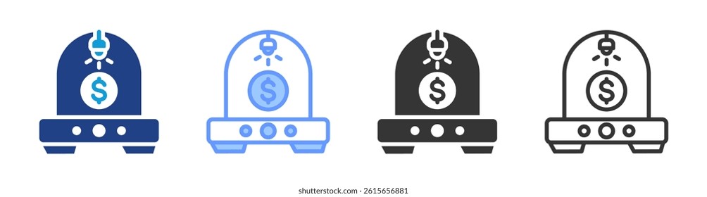 Business Incubator icon set multiple style collection