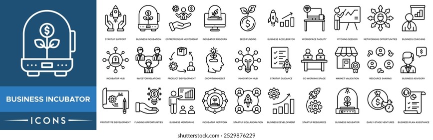 Symbol "Business Incubator". Startup Support, Business Incubation, Entrepreneur Mentorship, Incubator Program und Seed Funding