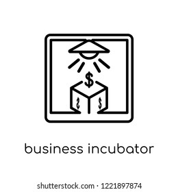 business incubator icon. Trendy modern flat linear vector business incubator icon on white background from thin line general collection, editable outline stroke vector illustration