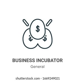 Business incubator outline vector icon. Thin line black business incubator icon, flat vector simple element illustration from editable general concept isolated stroke on white background