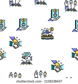 Business Incubator Vector Seamless Pattern Thin Line Illustration