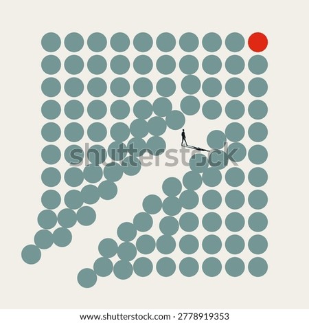 Business individuality path vector concept. Symbol of leadership, strategic choice, unique achievement career breakthrough innovation . Minimal design eps10 illustration