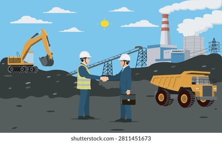 Business industry coal to electricity background 
