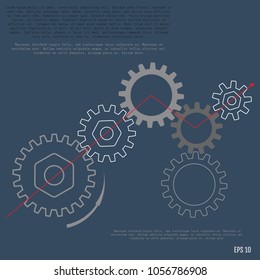 Business and industry concept. Gears. Infographic vector template