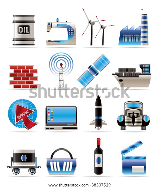 Business and industry\
icons- vector icon\
set
