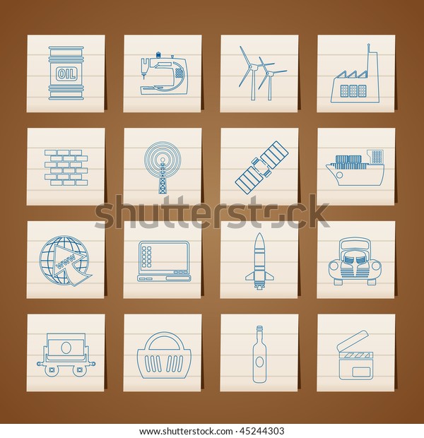 Business and industry\
icons- vector icon\
set
