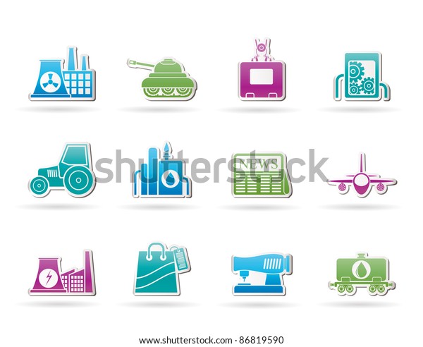 Business and\
industry icons - vector icon\
set