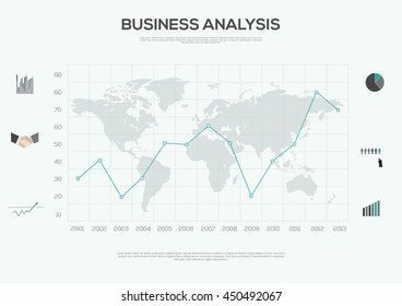 Business Industry Infographic Elements vector illustration. World Map and Information Graphics

