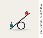 Business inequality vector concept. Symbol of unfair practice, imbalance. Minimal design eps10 illustration.