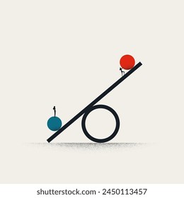 Business inequality vector concept. Symbol of unfair practice, imbalance. Minimal design eps10 illustration.