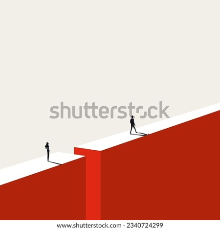 Business inequality vector concept. Symbol of unequal opportunity in career, unfair treatment. Minimal design eps10 illustration.