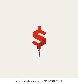 Concepto de vector de inflación empresarial. Símbolo del alza de precios, economía, finanzas. Diseño mínimo de la ilustración eps10.