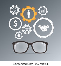 Business info graphic concept template
