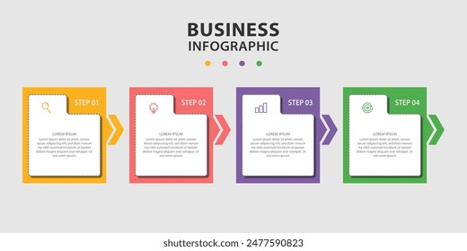 Business info graphic design templates and data visualization with 4 options.