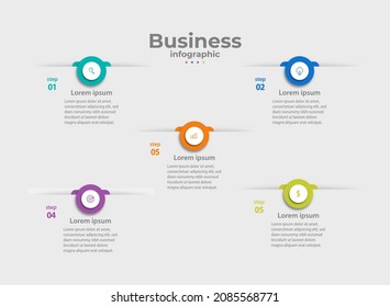 Elemento gráfico de información empresarial con 4 opciones, pasos, diseño de plantilla de número Vector Premium