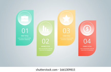 Vector paso gráfico de información de negocio